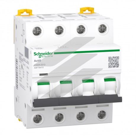 Автоматичний вимикач Acti9 iC60N 4Р 10A крива відключення B, Schneider Electric