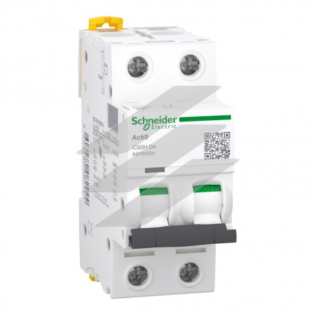 Автоматичний вимикач Acti9 iC60H 2Р 4A, крива відключення D, Schneider Electric