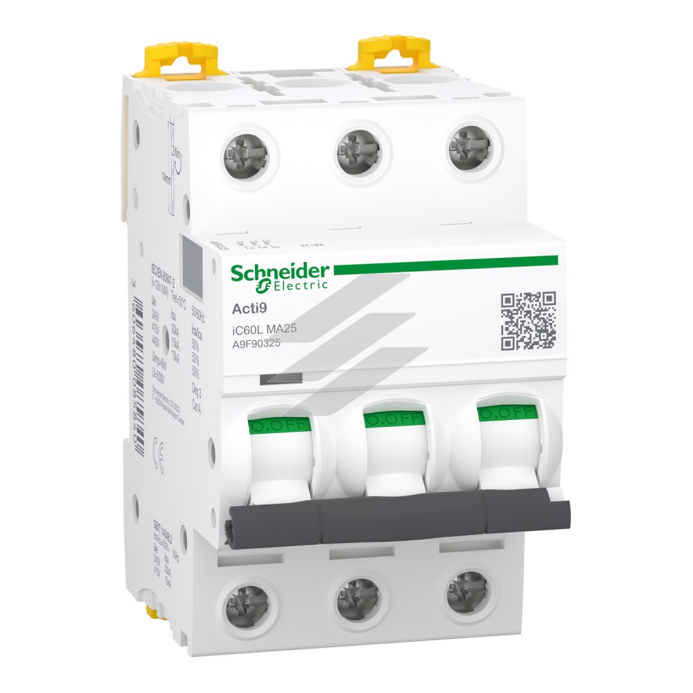 Автоматичний вимикач Acti9 iC60 L-MA 3Р 25A MA, Schneider Electric