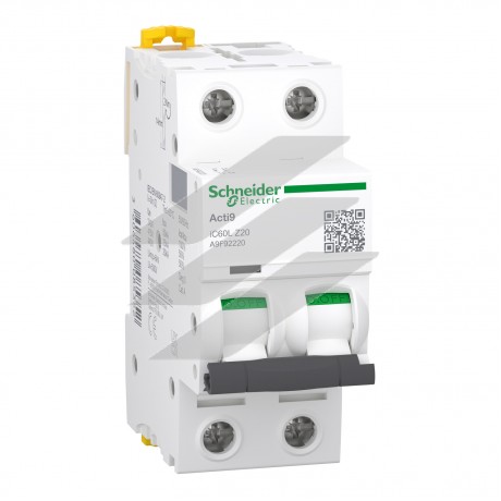 Автоматичний вимикач Acti9 iC60L 2Р 20A, крива відключення Z, Schneider Electric