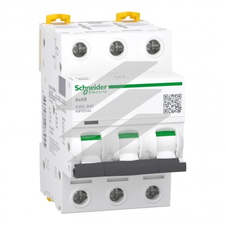 Автоматичний вимикач Acti9 iC60L 3Р 40A крива відключення B, Schneider Electric