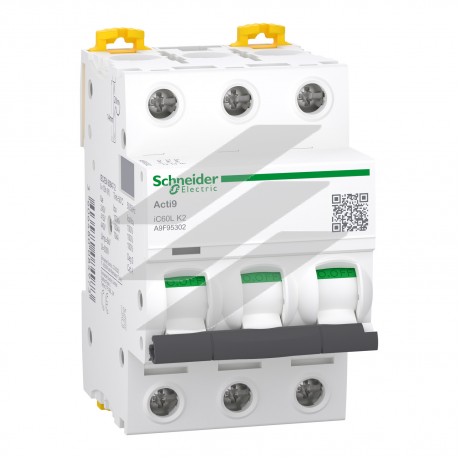 Автоматичний вимикач Acti9 iC60L 3Р 2A, крива відключення K, Schneider Electric