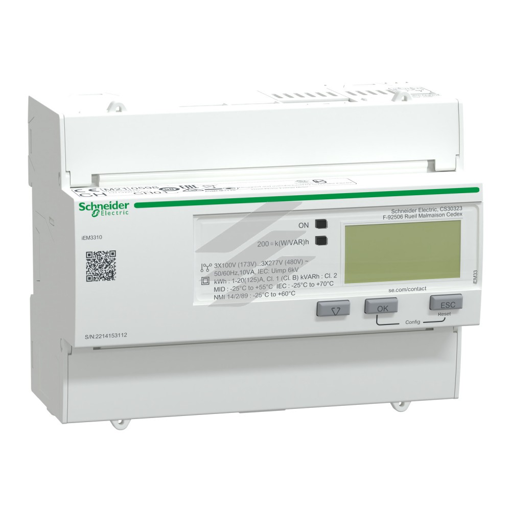 Лічильник 3Р 125А, з імпульсним виходом, Schneider Electric