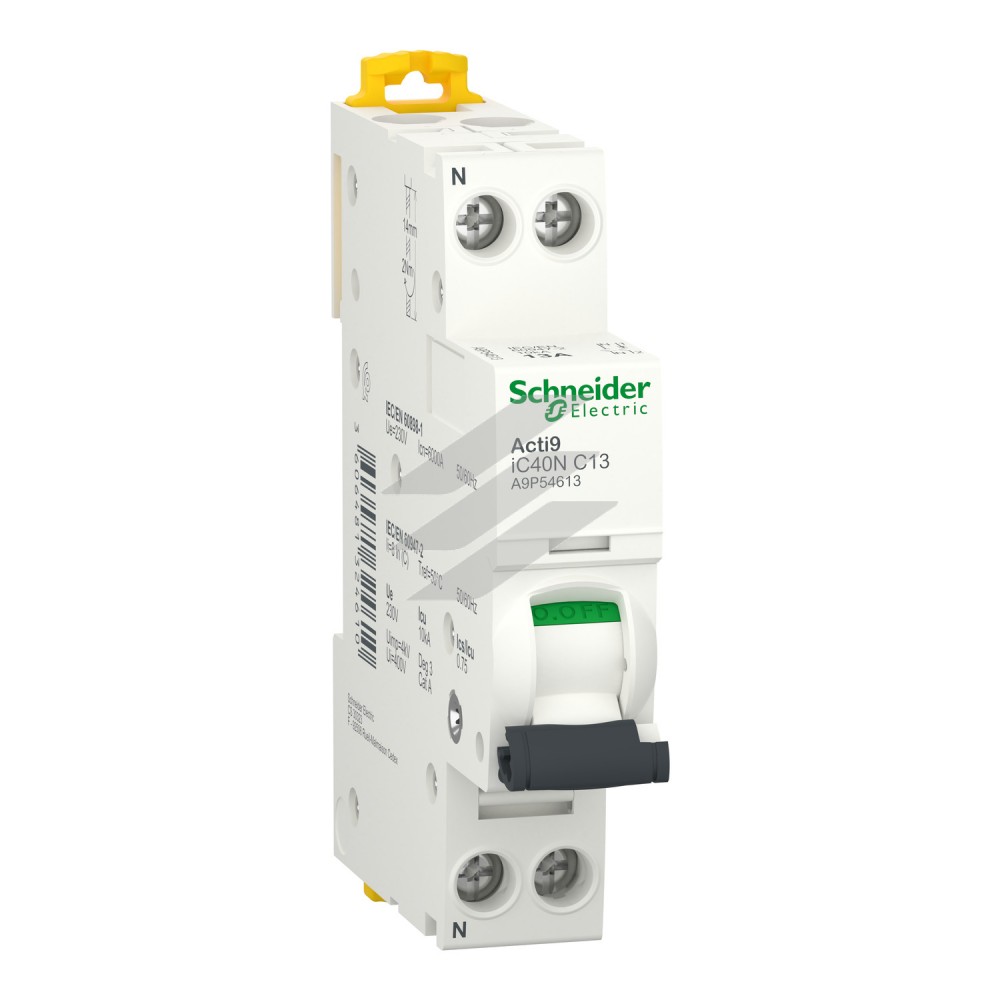 Автоматичний вимикач Acti9 iC40N, 13A, 1P+N крива відключення C, 6 кА, Schneider Electric
