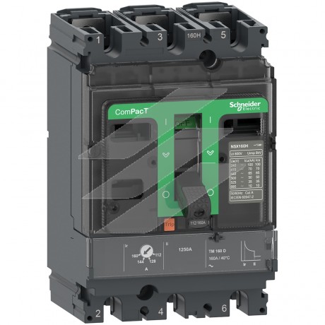 Автоматичний вимикач NSX100H, 63A, TMD 3Р 70kA, AC, Schneider Electric