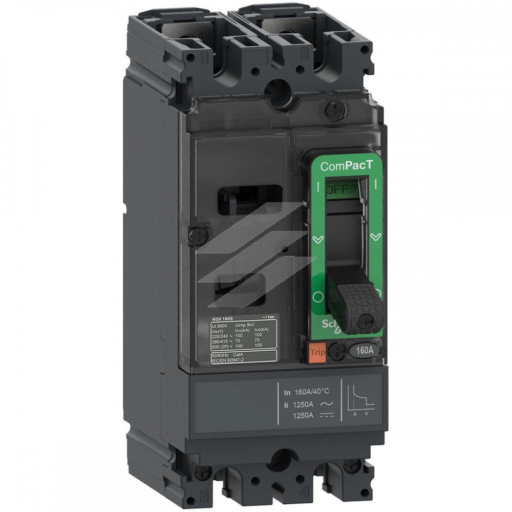 Автоматичний вимикач NSX100M 16А, TMD 2Р 25kA, AC-DC, Schneider Electric