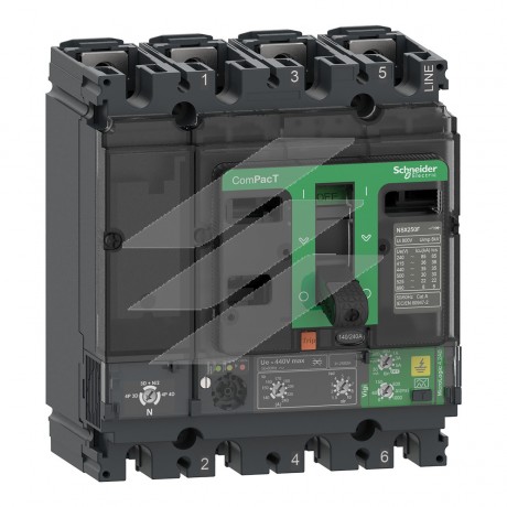Автоматичний вимикач NSX100F 100A, 4.2AB, 4Р4D 36kA, AC, Schneider Electric