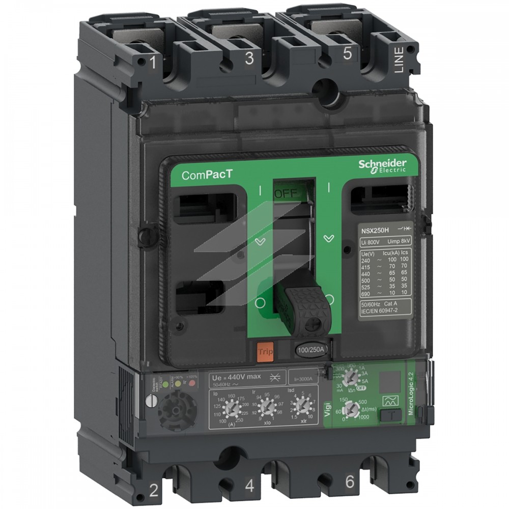Автоматичний вимикач NSX160F 160A 4.2 3P3D 36kA AC, Schneider Electric
