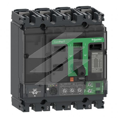 Автоматичний вимикач NSX100F 100A, MicroLogic 4.2, 4Р4D 36kA, AC, Schneider Electric