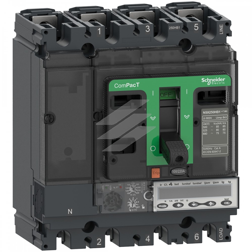 Автоматичний вимикач NSX100HB2 50A, MicroLogic 6.2E, 3P3D, 100kA, AC, Schneider Electric