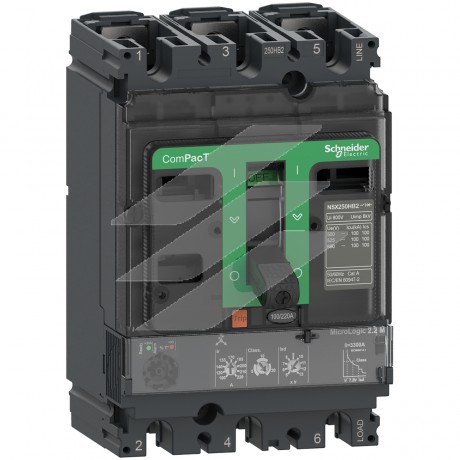 Автоматичний вимикач NSX100R 100A, MicroLogic 2.2 3Р 200kA, AC, Schneider Electric