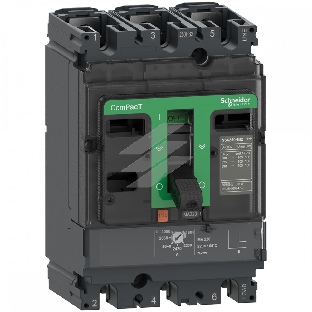 Автоматичний вимикач NSX100HB1 50А, MA 3Р 75kA, AC, Schneider Electric