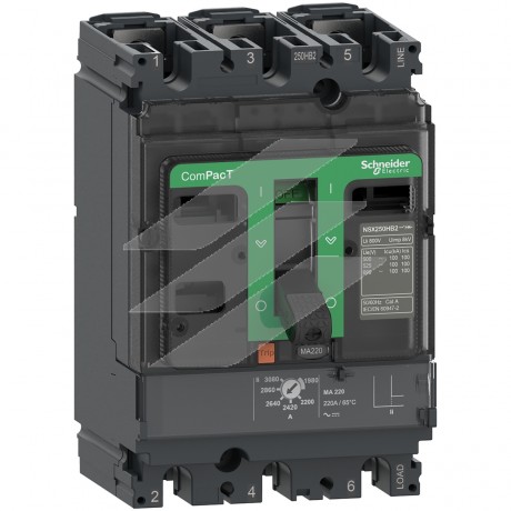 Автоматичний вимикач NSX100HB1 50А, MA 3Р 75kA, AC, Schneider Electric