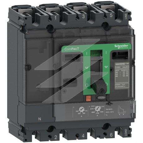 Автоматичний вимикач NSX250F, 200А, TMD, 4Р4D 36kA, AC, Schneider Electric
