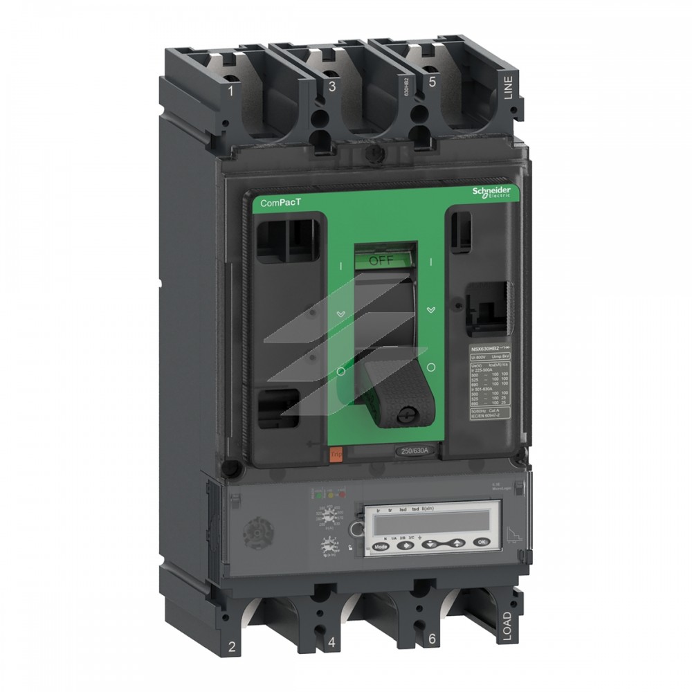 Автоматичний вимикач NSX400HB2, 400А, 6.3E 3Р 100kA, AC, Schneider Electric