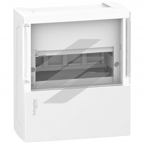 Щит накладний Mini Pragma на 1 ряд 6 модулів, прозорі двері, Schneider Electric
