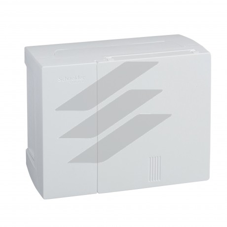 Щит накладний Mini Pragma на 1 ряд 6 модулів, білі двері, Schneider Electric