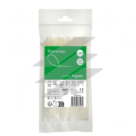 Хомут кабельний 150x3.6мм білий (100шт), Schneider Electric