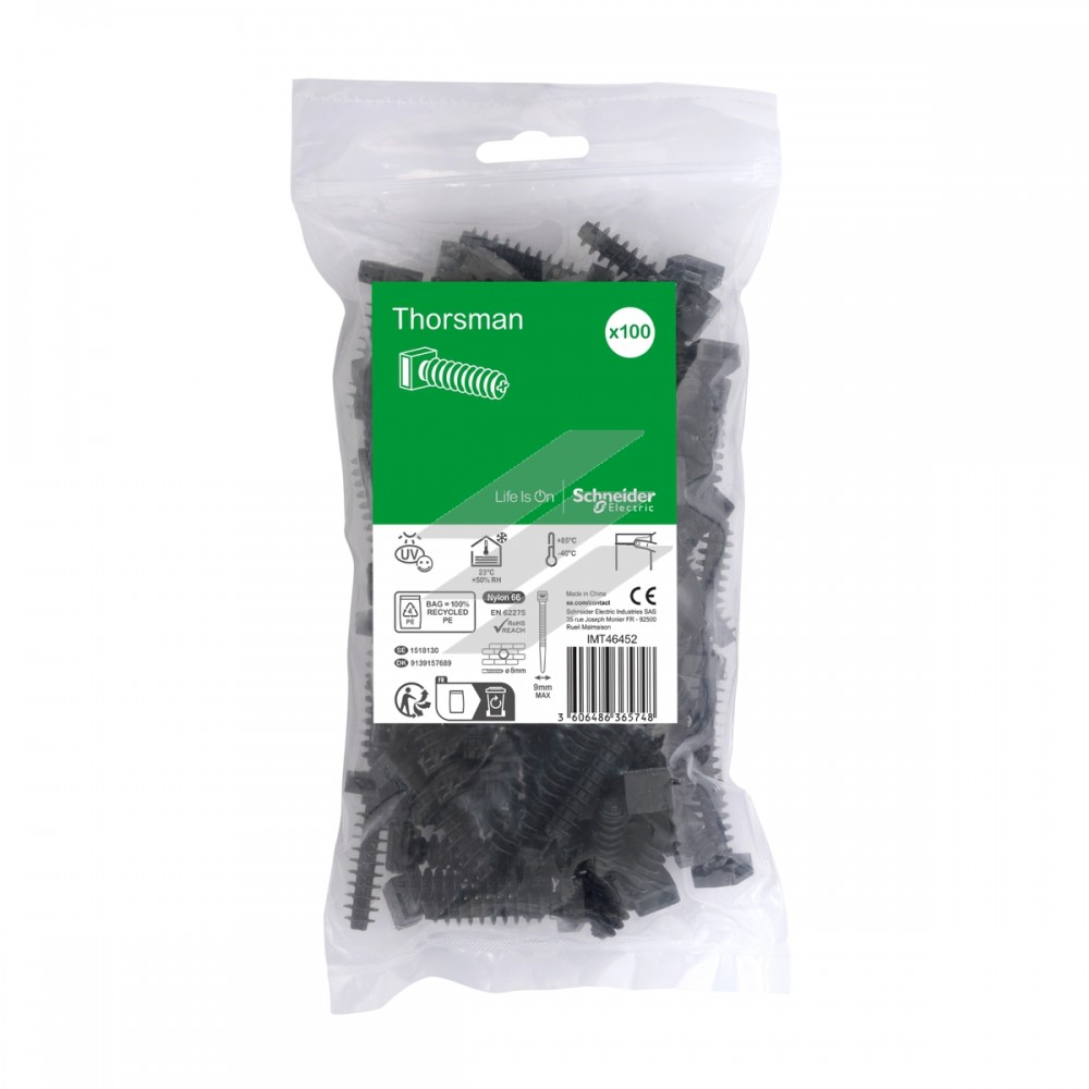 Дюбель для стяжки до 9 мм, чорний, 100 шт, Schneider Electric