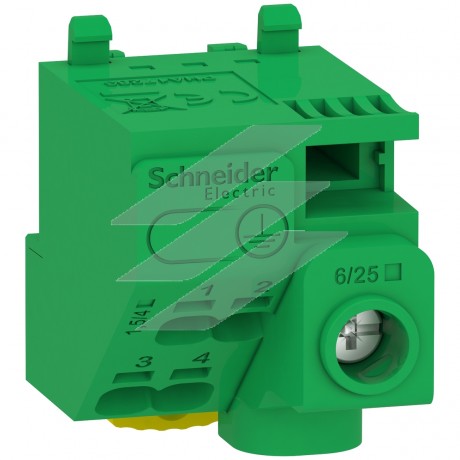 Клемний блок PE, 5 отворів, Schneider Electric