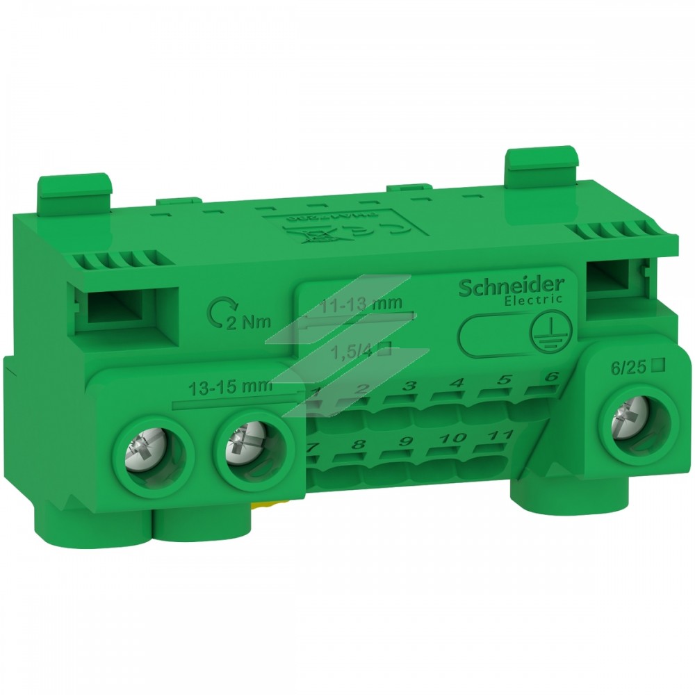 Клемний блок PE, 14 отворів, Schneider Electric