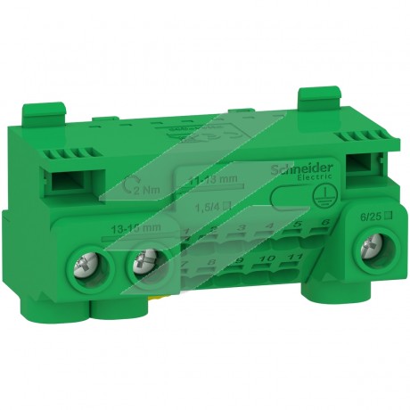 Клемний блок PE, 14 отворів, Schneider Electric