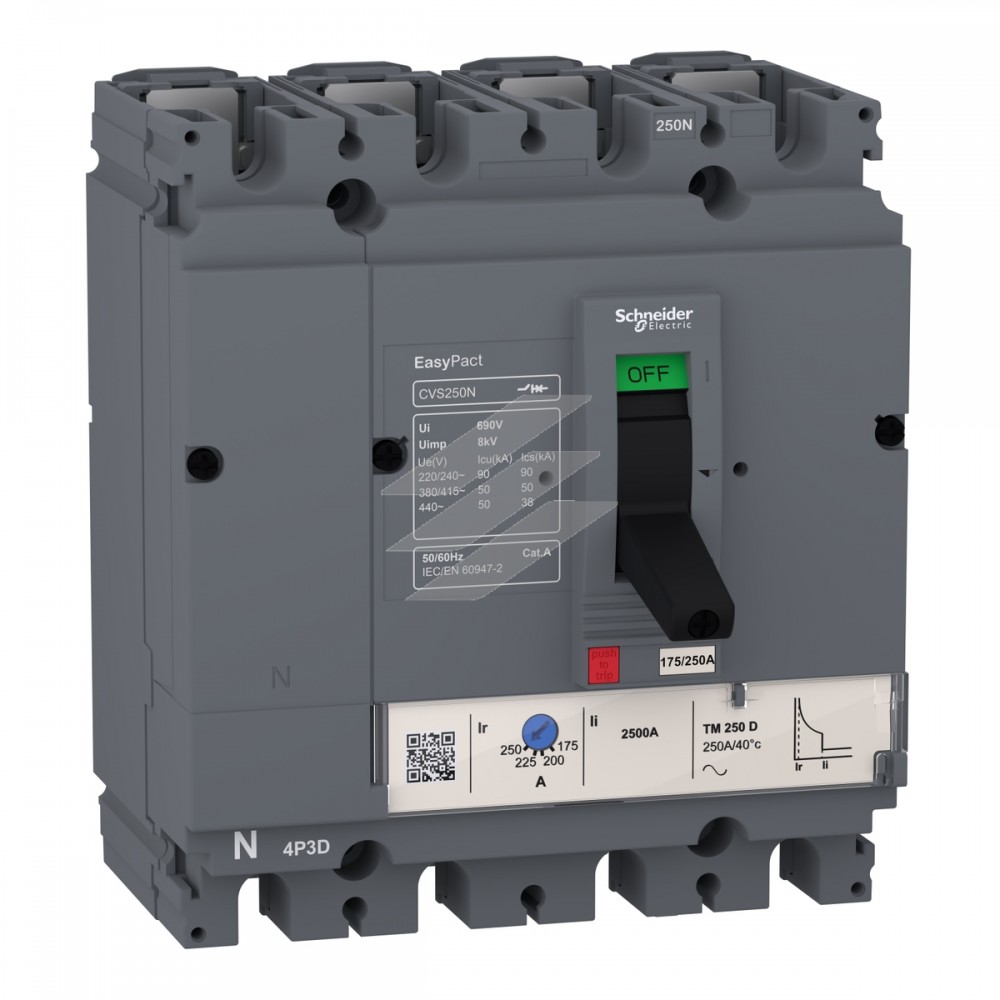 Автоматичний вимикач EASYPACT CVS250N TM200D 4Р 3D, Schneider Electric