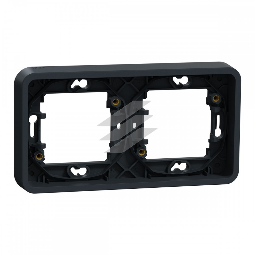 Рамка 2-постова горизонтальна, чорний колір, IP55, Mureva Styl, Schneider Electric