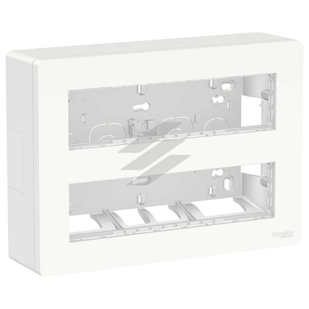 Блок UNICA SYSTEM, відкрита установка, 2х4, антибактеріальний, Schneider Electric