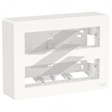 Блок UNICA SYSTEM, відкрита установка, 2х4, антибактеріальний, Schneider Electric