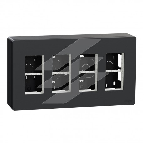 Блок UNICA SYSTEM, відкрита установка, 4х2, антрацит, Schneider Electric