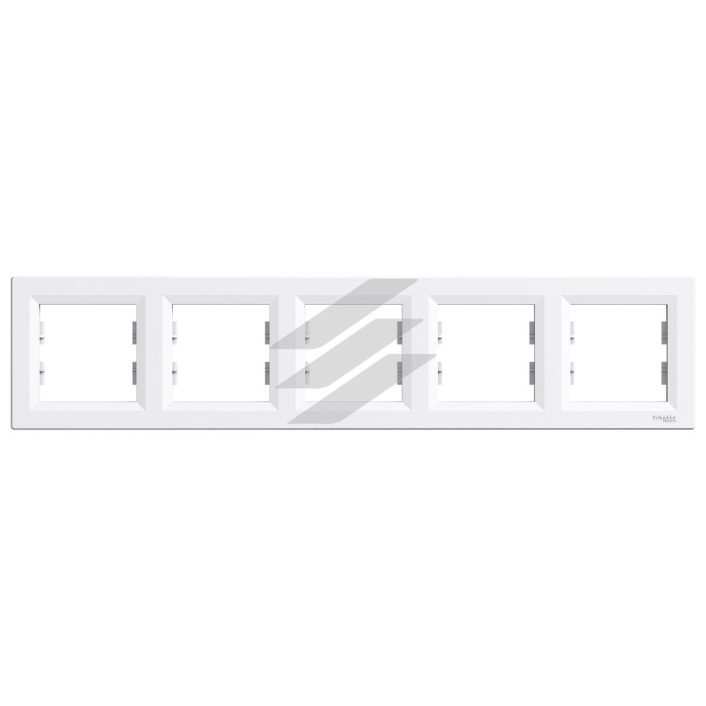 Рамка 5-постова горизонтальна, біла, серія Asfora, Schneider Electric