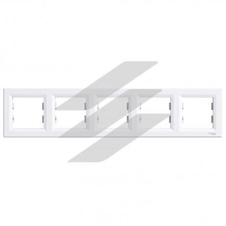 Рамка 5-постова горизонтальна, біла, серія Asfora, Schneider Electric