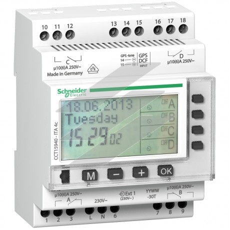 Багатофункційний таймер, 4 канали, Schneider Electric