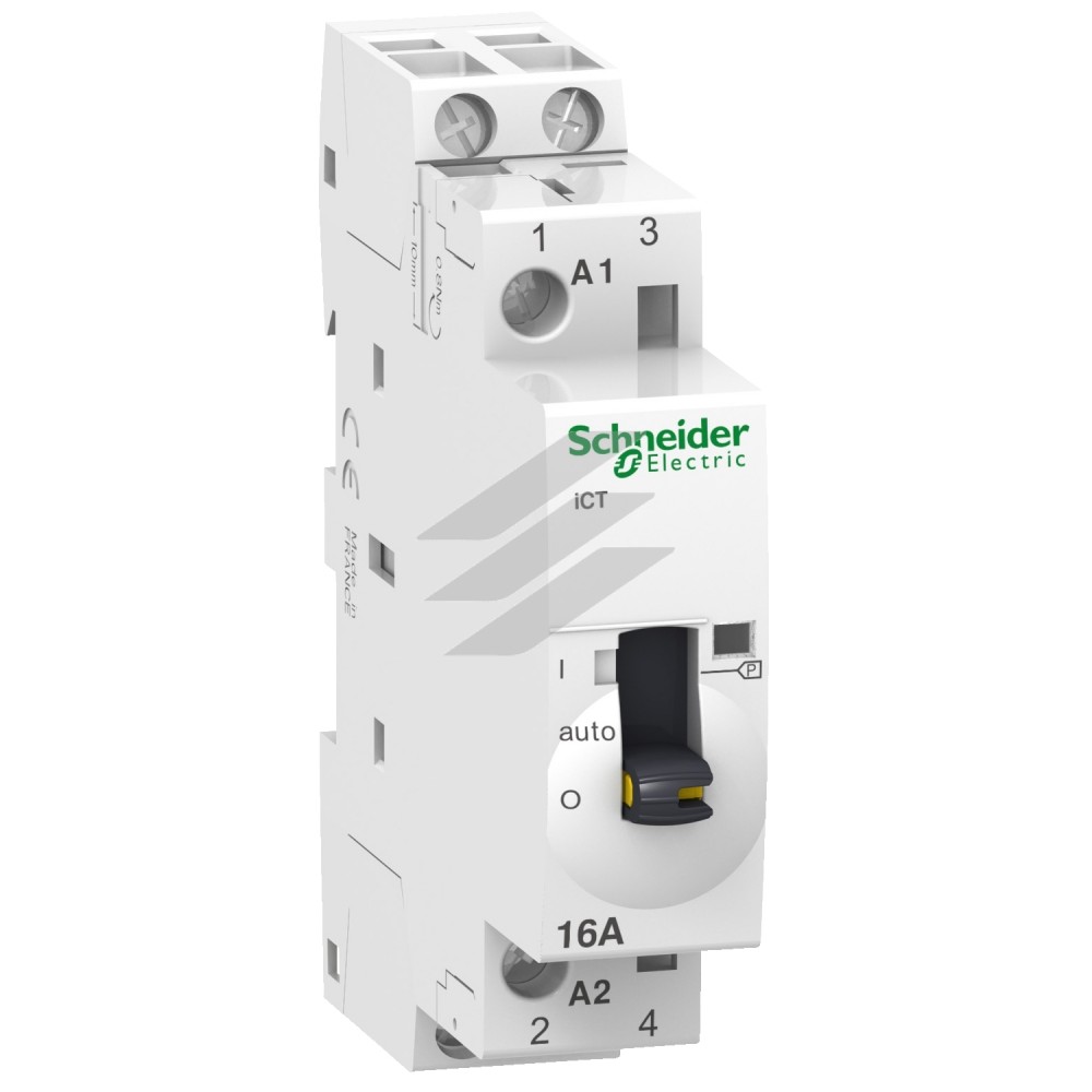 Контактор модульний iCT 16A, 2NO, 230/240В, 50Гц, ручний, Schneider Electric