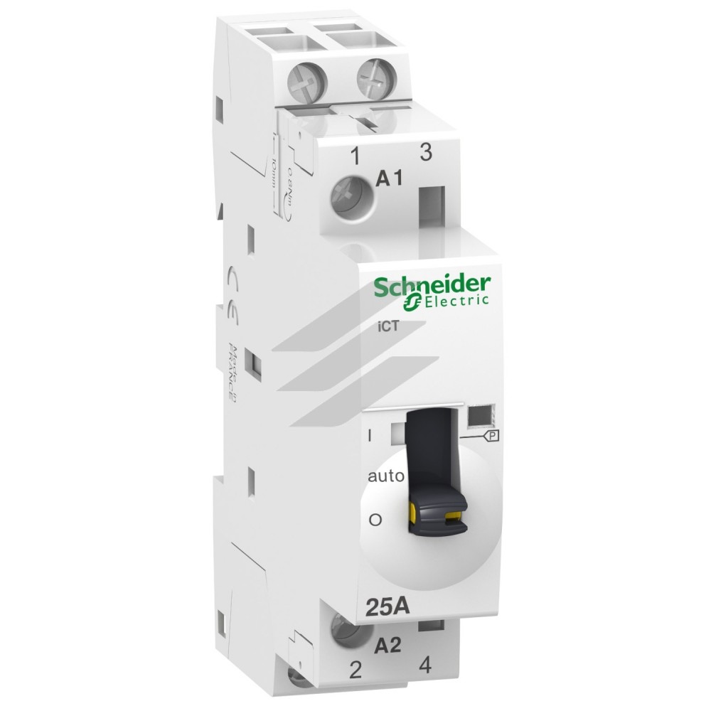 Контактор модульний iCT 25A 2NO, 230/240В, 50Гц, ручний, Schneider Electric