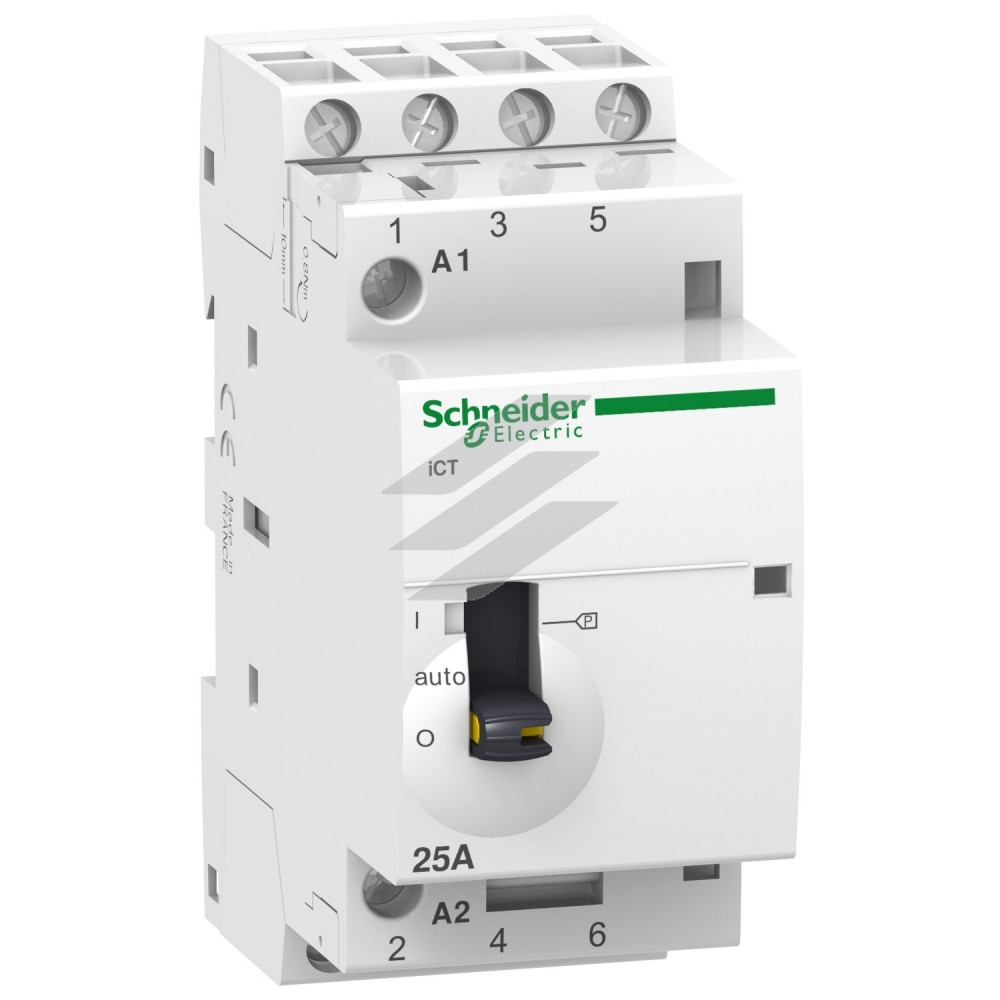 Контактор модульний iCT 25A 4NO 220/240В ~ 50Гц ручний, Schneider Electric