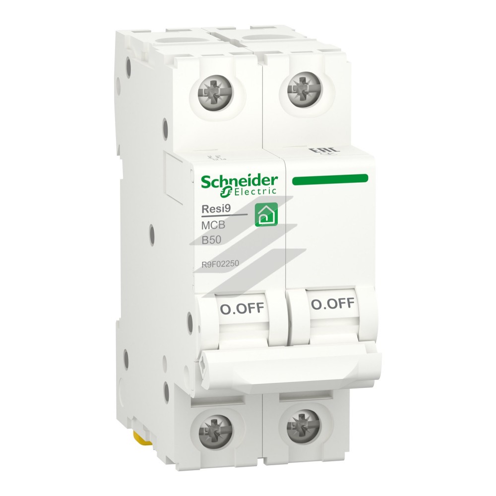 Автоматичний вимикач RESI9 6kA 2Р 50А, крива відключення B, Schneider Electric