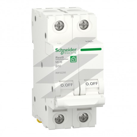 Автоматичний вимикач RESI9 6kA 2Р 50А, крива відключення B, Schneider Electric