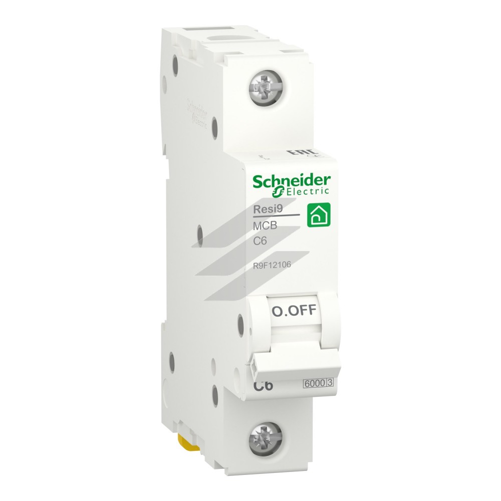 Автоматичний вимикач RESI9 6kA 1P 6A крива відключення C, Schneider Electric