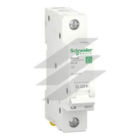 Автоматичний вимикач RESI9 6kA 1P 6A крива відключення C, Schneider Electric