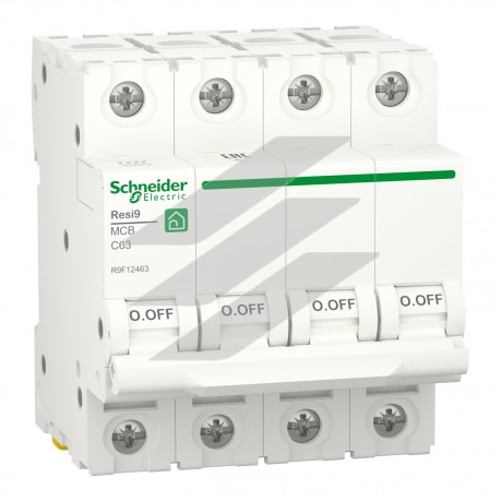 Автоматичний вимикач RESI9 6kA 3Р 63А, крива відключення C, Schneider Electric