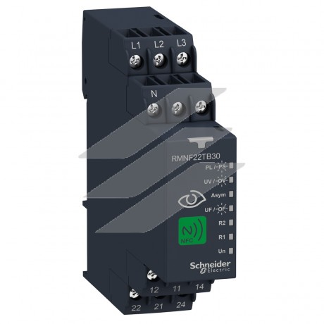 Реле контролю 3 фази, напруга, багатофункціональне, NFC, Schneider Electric