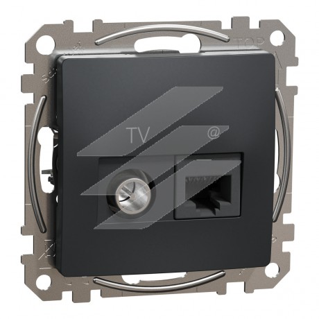 RJ45 CAT6 UTP-TV інд, чорний, Sedna Design, Schneider Electric