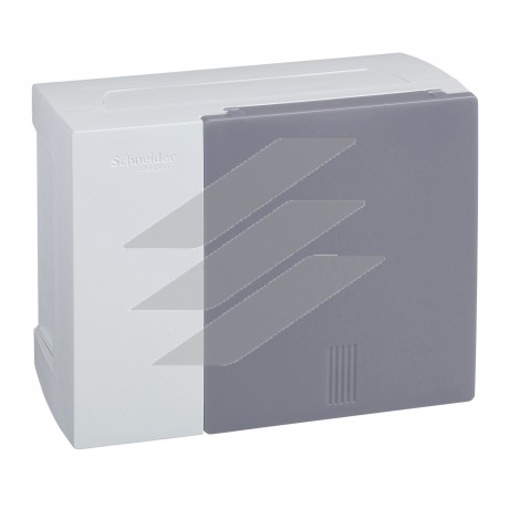 Щит накладний Mini Pragma на 1 ряд 6 модулів, димчаті двері, Schneider Electric
