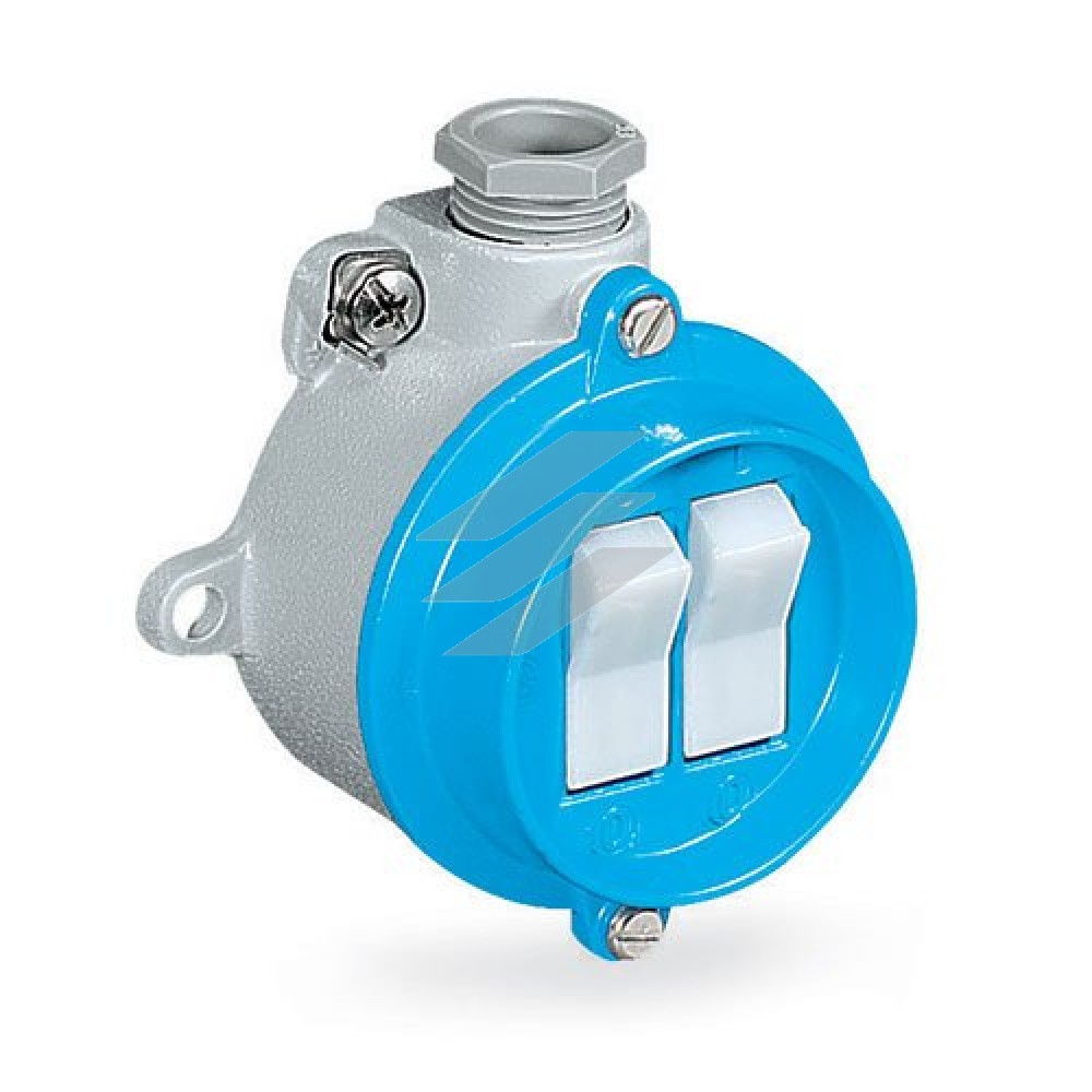 Вимикач, 1 - кнопковий в корпусі з алюмінієвого сплаву, 1 - полюсний з 1 кабельним вводом М20, Stilma