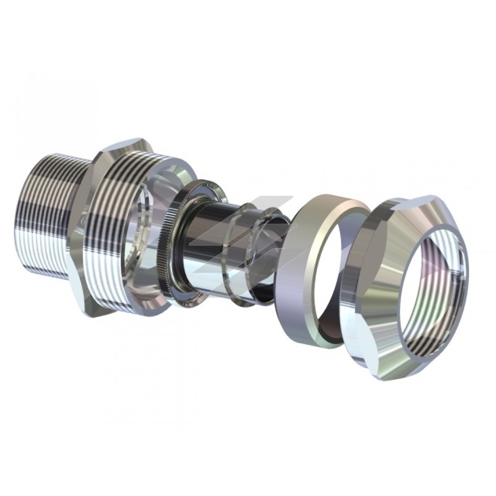 Муфта ввідна із зовнішнім різьбленням МВН-ЛР-М20-МР15 (коробка М20 - м / р15), латунь нікельована, IP67, Зета