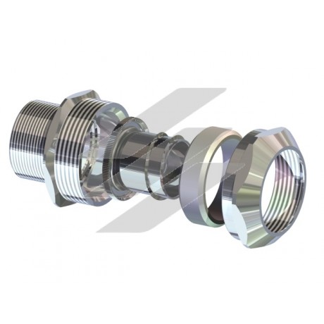 Муфта ввідна із зовнішнім різьбленням МВН-ЛР-М20-МР15 (коробка М20 - м / р15), латунь нікельована, IP67, Зета