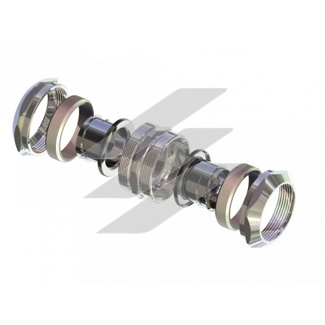 Муфта сполучна МСР-ЛР-25 (м / Р25 - м / Р25), латунь нікельована, IP67, Зета