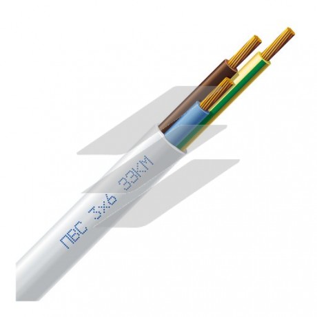 Провід мідний з'єднувальний ПВС 3x6мм² 705810, ЗЗКМ